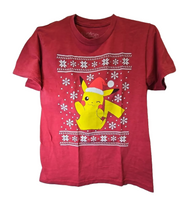 
              Pokemon Pikachu Santa Hat Christmas Graphic Tee T-Shirt Mens Size Small
            