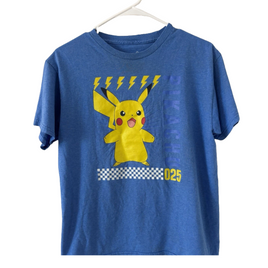 Pokemon Pikachu Light Blue Kids T-Shirt Large