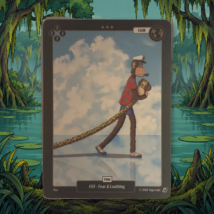 Mudwater ApeFest PRM-07 actual photographed card on illustrated swamp background