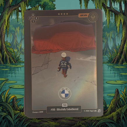 Mudwater ApeFest PRM-08 actual photographed card on illustrated swamp background