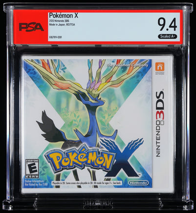 Pokémon X Nintendo 3DS PSA 9.4 A+, certificate 616789-008, exact copy front