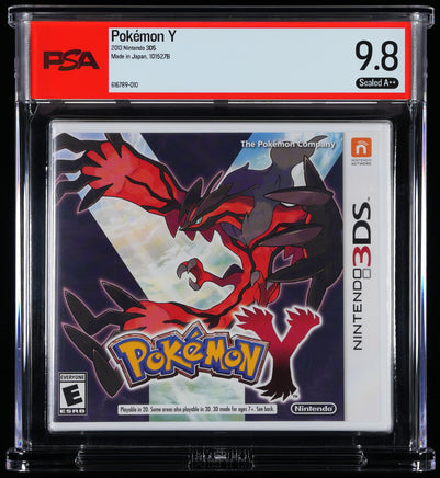 Pokémon Y Nintendo 3DS PSA 9.8 A++, certificate 616789-010, exact copy front