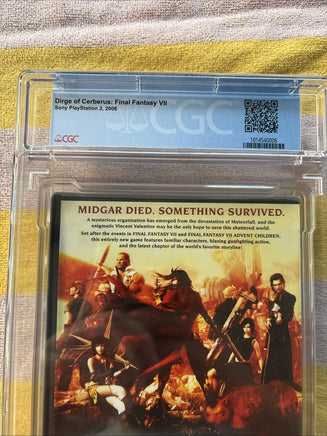 Dirge of Cerberus: Final Fantasy VII PS2, CGC 9.4 A, certificate 1014540006, holder detail