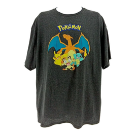 Vintage Men's 2XL Pokemon Short Sleeve Gray T-Shirt
