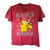 
              Pokemon Pikachu Santa Hat Christmas Graphic Tee T-Shirt Mens Size Small
            