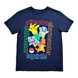 Pokemon Black T-Shirt Boys Medium