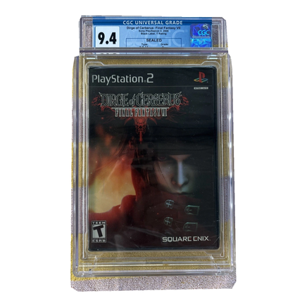 Dirge of Cerberus: Final Fantasy VII PS2, CGC 9.4 A, certificate 1014540006, front cover and CGC holder