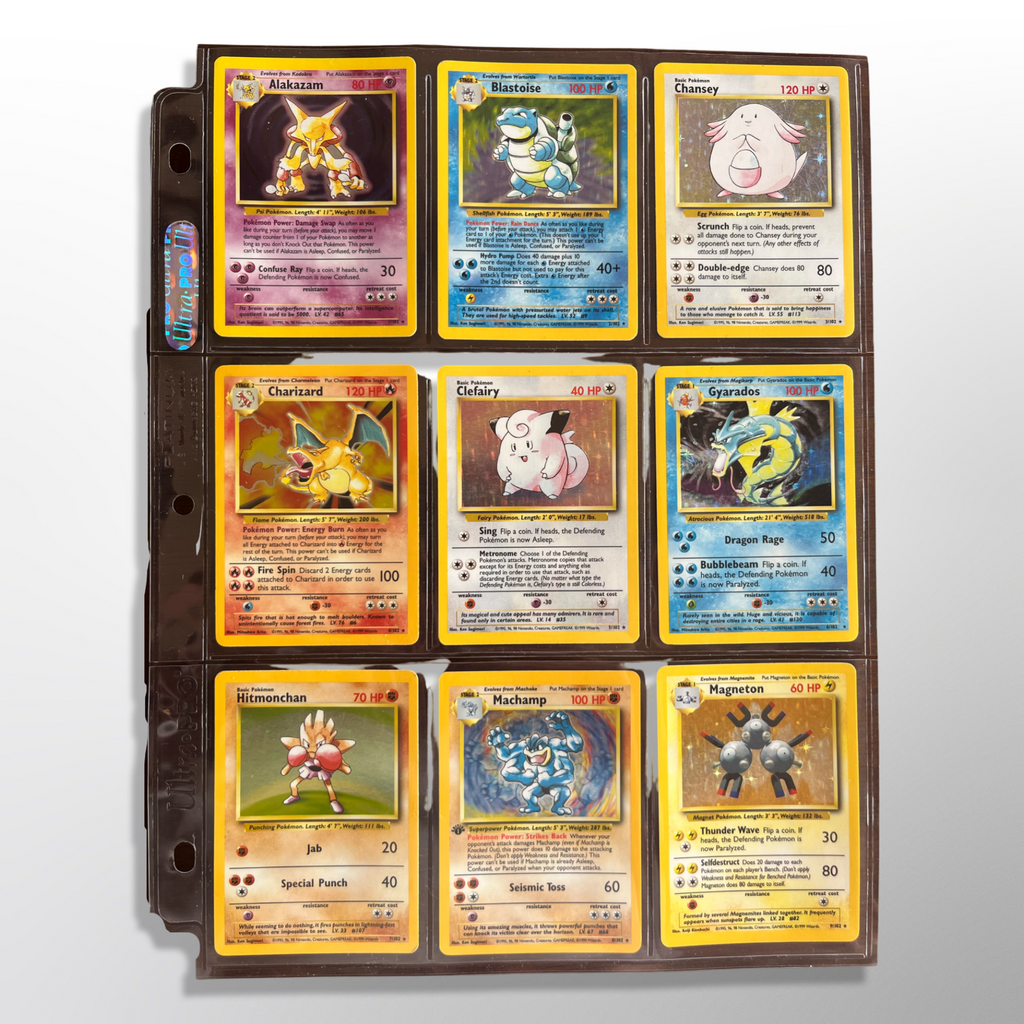 Original Base Set Pokemon Cards Vulpix, Ponyta and Fire Energy