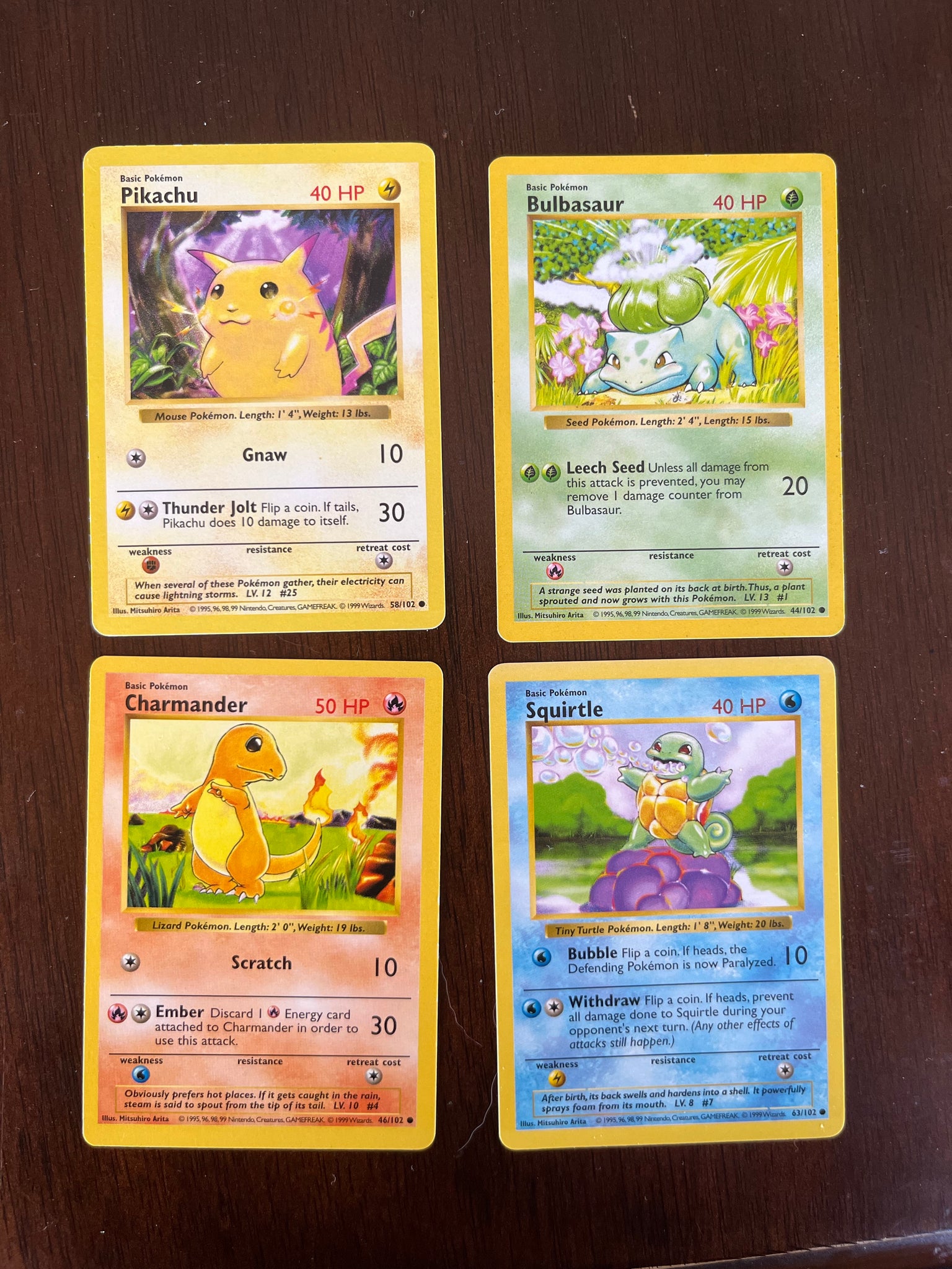 Shadowless Kanto Base Starters Set (4) 1999| TradingCardSets.Com Shadowless Kanto Base Starters Set (4) 1999| TradingCardSets.Com